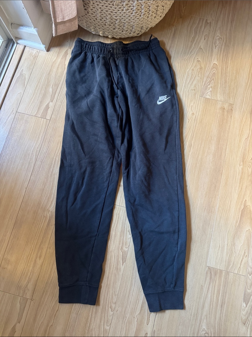 Nike Black Women's Jogger Sweatpants with White Swoosh